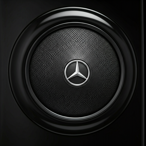 Detail shot of burmester sound system speaker grille